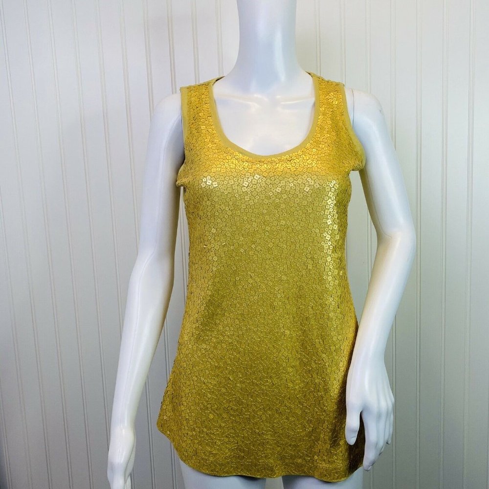 Garnet Hill Size Small Top Sleeveless Sequin Front